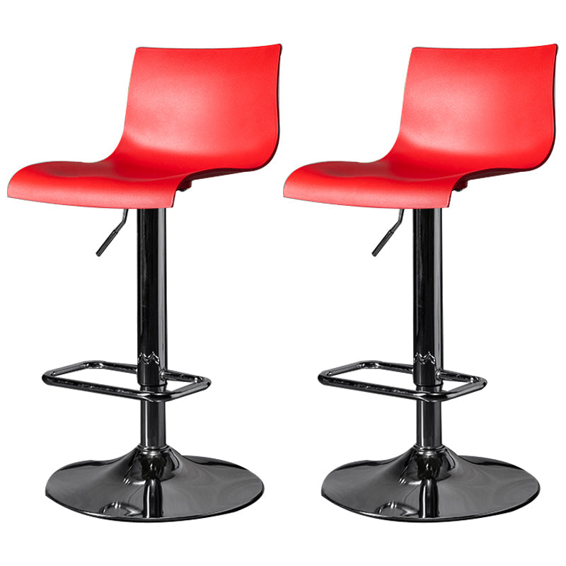 Indoor Industrial Style Bar Stool Adjustable Height Swivel Barstool Armless Design Red 2 Piece Set Clearhalo 'Bar Furniture' 'Bar Stools' 'bar_stools' 'furn' 'furn_bar_stools' 'furniture_bar_stools' 'Kitchen & Dining Furniture' 'kitchen&dining_furn' 'kitchen' 'kitchen_furn' Furniture' 4211734