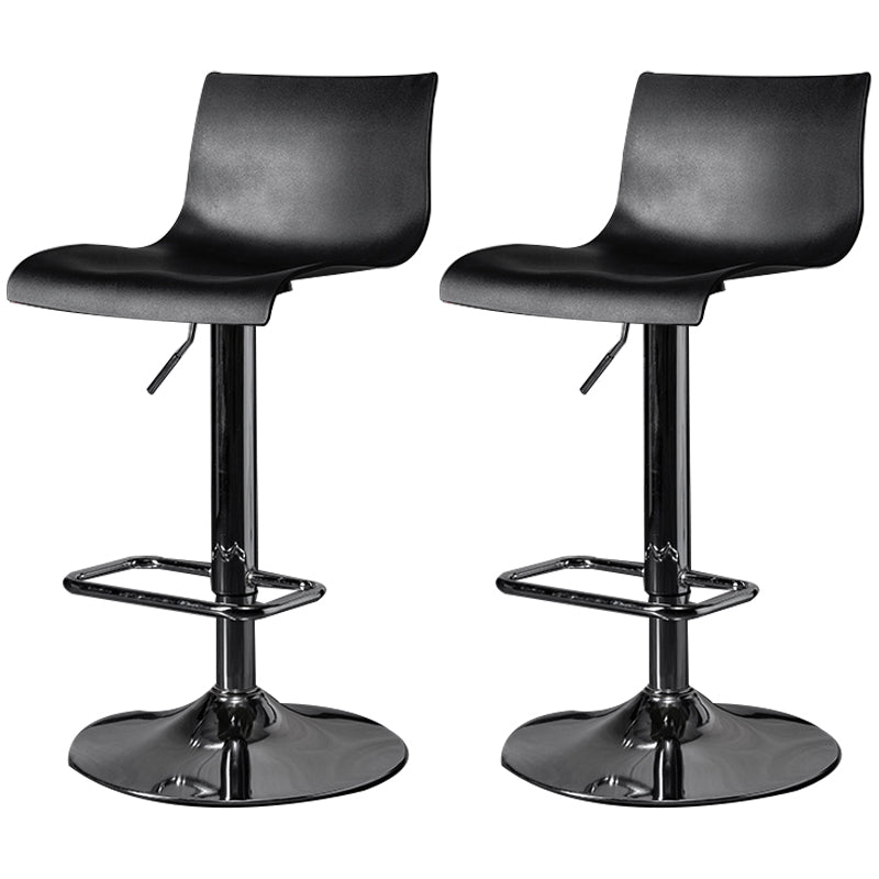 Indoor Industrial Style Bar Stool Adjustable Height Swivel Barstool Armless Design Black 2 Piece Set Clearhalo 'Bar Furniture' 'Bar Stools' 'bar_stools' 'furn' 'furn_bar_stools' 'furniture_bar_stools' 'Kitchen & Dining Furniture' 'kitchen&dining_furn' 'kitchen' 'kitchen_furn' Furniture' 4211736