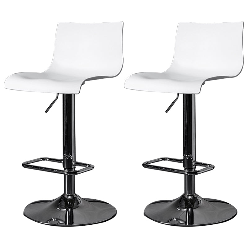 Indoor Industrial Style Bar Stool Adjustable Height Swivel Barstool Armless Design White 2 Piece Set Clearhalo 'Bar Furniture' 'Bar Stools' 'bar_stools' 'furn' 'furn_bar_stools' 'furniture_bar_stools' 'Kitchen & Dining Furniture' 'kitchen&dining_furn' 'kitchen' 'kitchen_furn' Furniture' 4211739