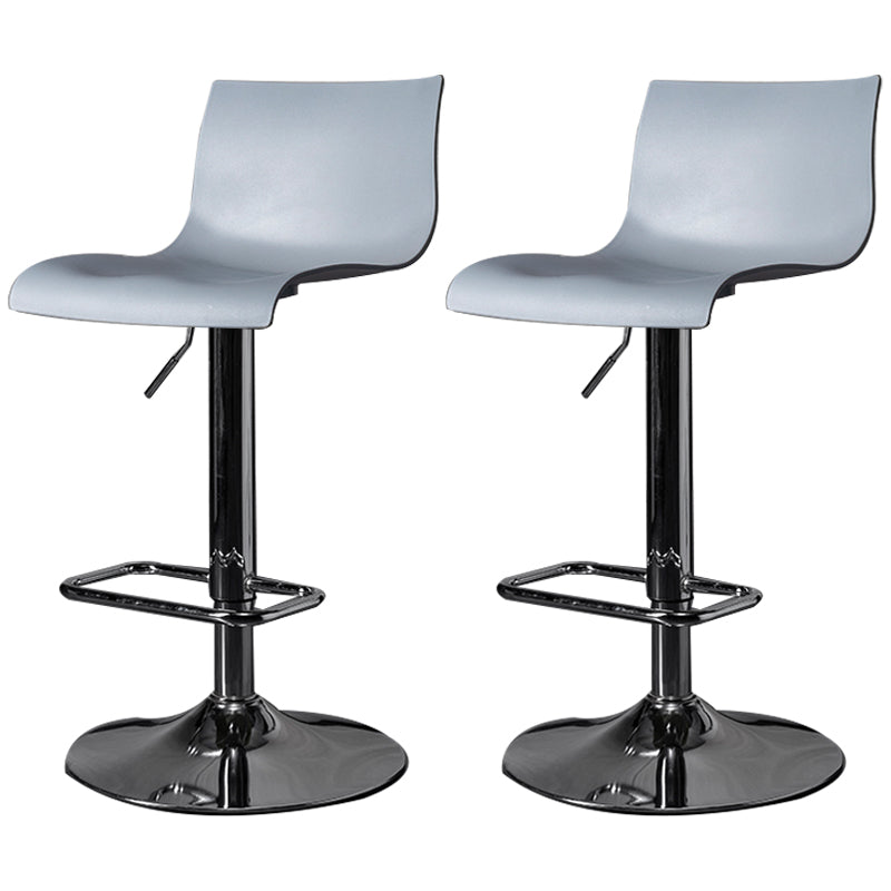 Indoor Industrial Style Bar Stool Adjustable Height Swivel Barstool Armless Design Grey 2 Piece Set Clearhalo 'Bar Furniture' 'Bar Stools' 'bar_stools' 'furn' 'furn_bar_stools' 'furniture_bar_stools' 'Kitchen & Dining Furniture' 'kitchen&dining_furn' 'kitchen' 'kitchen_furn' Furniture' 4211741