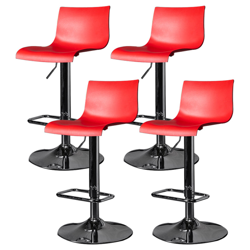 Indoor Industrial Style Bar Stool Adjustable Height Swivel Barstool Armless Design Red 4 Piece Set Clearhalo 'Bar Furniture' 'Bar Stools' 'bar_stools' 'furn' 'furn_bar_stools' 'furniture_bar_stools' 'Kitchen & Dining Furniture' 'kitchen&dining_furn' 'kitchen' 'kitchen_furn' Furniture' 4211743