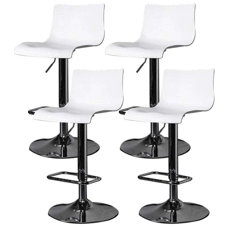 Indoor Industrial Style Bar Stool Adjustable Height Swivel Barstool Armless Design White 4 Piece Set Clearhalo 'Bar Furniture' 'Bar Stools' 'bar_stools' 'furn' 'furn_bar_stools' 'furniture_bar_stools' 'Kitchen & Dining Furniture' 'kitchen&dining_furn' 'kitchen' 'kitchen_furn' Furniture' 4211745