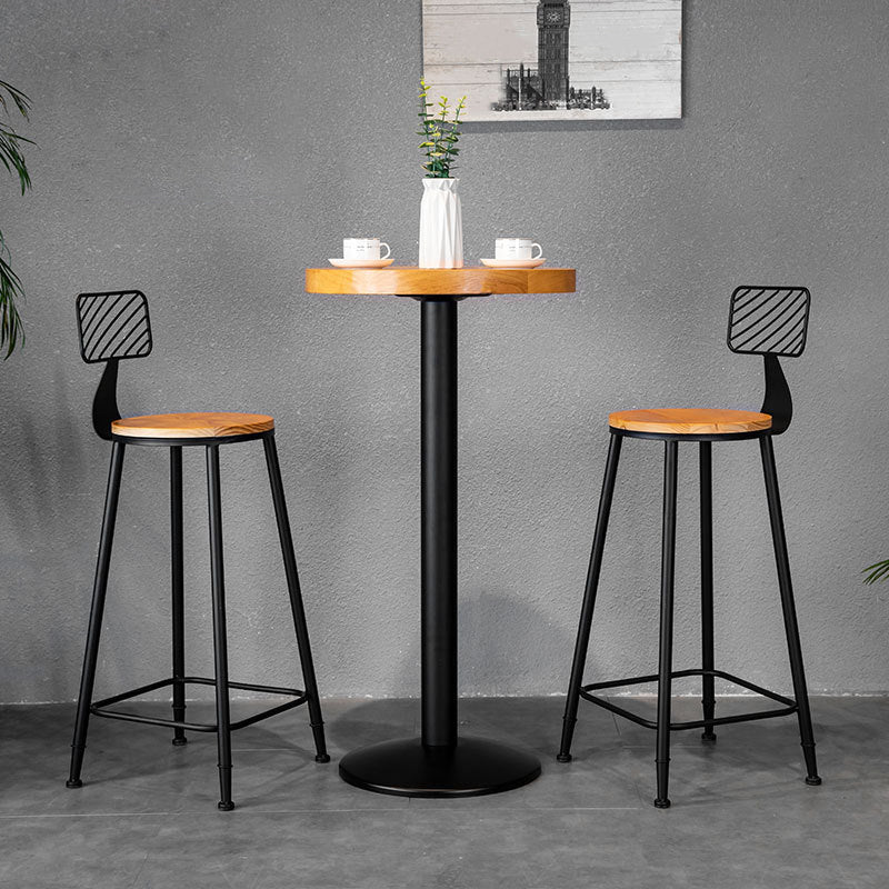 Industrial Style Barstool Metal and Wood Bar Stool for Dining Room 1 Pcs Clearhalo 'Bar Furniture' 'Bar Stools' 'bar_stools' 'furniture_bar_stools' 'Kitchen & Dining Furniture' 'kitchen&dining_furn' 'kitchen' 'kitchen_furn' Furniture' 4211749