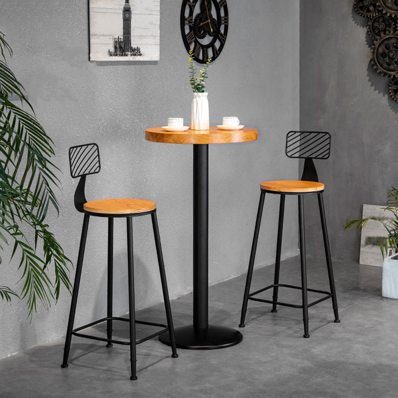 Industrial Style Barstool Metal and Wood Bar Stool for Dining Room 1 Pcs Clearhalo 'Bar Furniture' 'Bar Stools' 'bar_stools' 'furniture_bar_stools' 'Kitchen & Dining Furniture' 'kitchen&dining_furn' 'kitchen' 'kitchen_furn' Furniture' 4211755