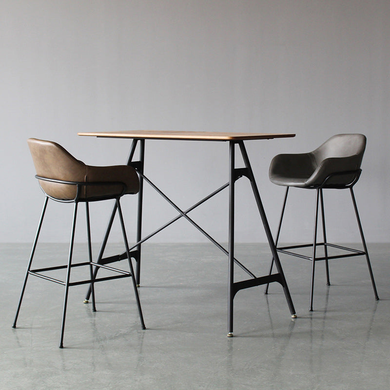 Living Room Counter Stool Leather Bucket Seat Nordic Stool 1 Piece Clearhalo 'Bar Furniture' 'Bar Stools' 'bar_stools' 'furn' 'furn_bar_stools' 'furniture_bar_stools' 'Kitchen & Dining Furniture' 'kitchen&dining_furn' 'kitchen' 'kitchen_furn' Furniture' 4211762