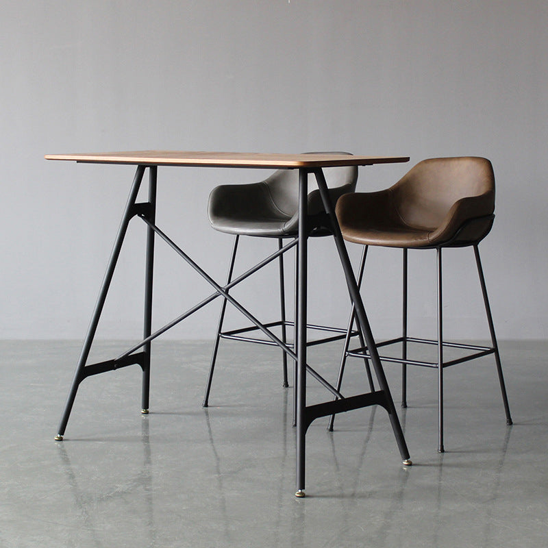 Living Room Counter Stool Leather Bucket Seat Nordic Stool 1 Piece Clearhalo 'Bar Furniture' 'Bar Stools' 'bar_stools' 'furn' 'furn_bar_stools' 'furniture_bar_stools' 'Kitchen & Dining Furniture' 'kitchen&dining_furn' 'kitchen' 'kitchen_furn' Furniture' 4211764