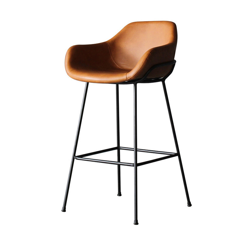 Living Room Counter Stool Leather Bucket Seat Nordic Stool 1 Piece Clearhalo 'Bar Furniture' 'Bar Stools' 'bar_stools' 'furn' 'furn_bar_stools' 'furniture_bar_stools' 'Kitchen & Dining Furniture' 'kitchen&dining_furn' 'kitchen' 'kitchen_furn' Furniture' 4211766