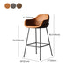 Living Room Counter Stool Leather Bucket Seat Nordic Stool 1 Piece Clearhalo 'Bar Furniture' 'Bar Stools' 'bar_stools' 'furn' 'furn_bar_stools' 'furniture_bar_stools' 'Kitchen & Dining Furniture' 'kitchen&dining_furn' 'kitchen' 'kitchen_furn' Furniture' 4211771