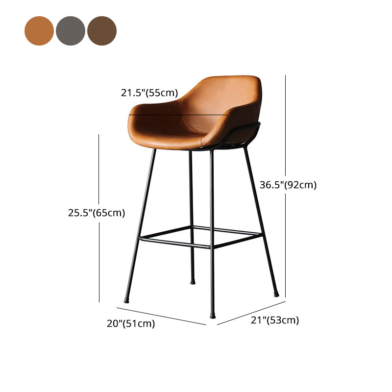 Living Room Counter Stool Leather Bucket Seat Nordic Stool 1 Piece Clearhalo 'Bar Furniture' 'Bar Stools' 'bar_stools' 'furn' 'furn_bar_stools' 'furniture_bar_stools' 'Kitchen & Dining Furniture' 'kitchen&dining_furn' 'kitchen' 'kitchen_furn' Furniture' 4211771