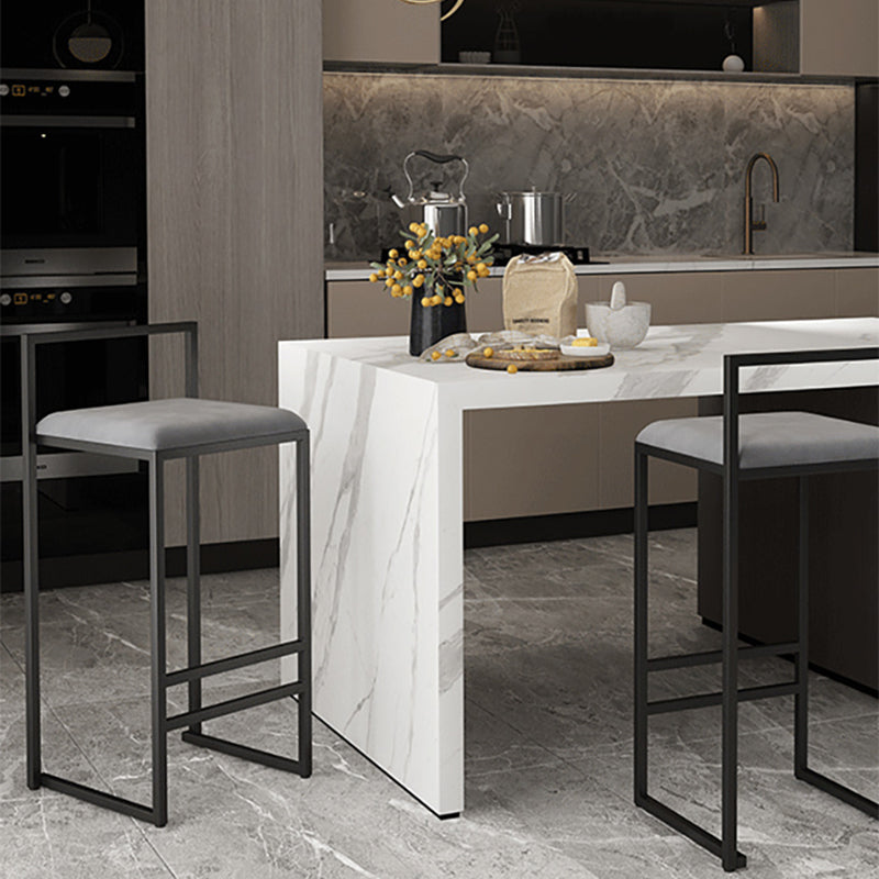 Nordic Style Velvet Upholstered Barstool Sleigh Base Bar Stool Clearhalo 'Bar Furniture' 'Bar Stools' 'bar_stools' 'furn' 'furn_bar_stools' 'furniture_bar_stools' 'Kitchen & Dining Furniture' 'kitchen&dining_furn' 'kitchen' 'kitchen_furn' Furniture' 4211835
