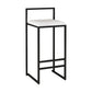 Nordic Style Velvet Upholstered Barstool Sleigh Base Bar Stool White 1 Piece Bar Stool(30"H) Clearhalo 'Bar Furniture' 'Bar Stools' 'bar_stools' 'furn' 'furn_bar_stools' 'furniture_bar_stools' 'Kitchen & Dining Furniture' 'kitchen&dining_furn' 'kitchen' 'kitchen_furn' Furniture' 4211838