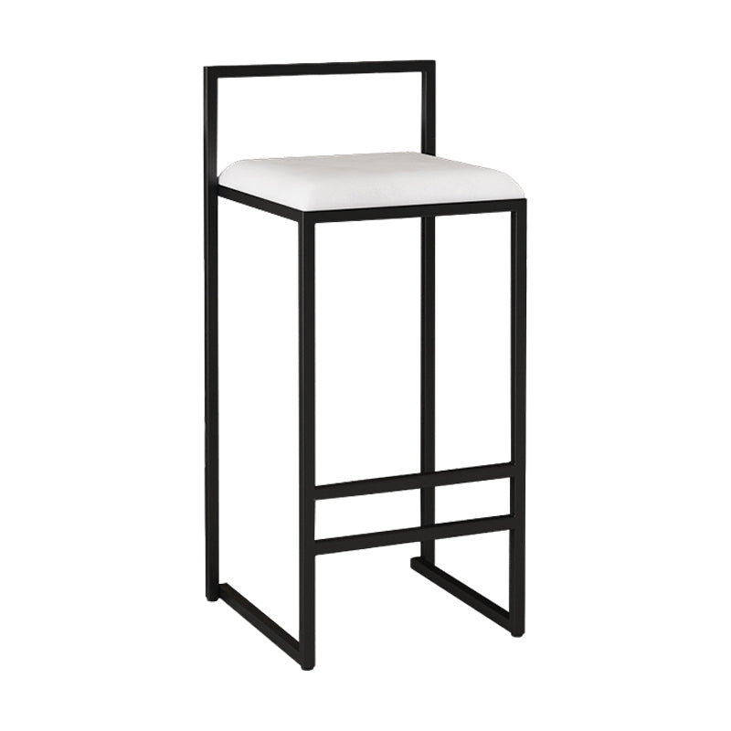 Nordic Style Velvet Upholstered Barstool Sleigh Base Bar Stool White 1 Piece Bar Stool(30"H) Clearhalo 'Bar Furniture' 'Bar Stools' 'bar_stools' 'furn' 'furn_bar_stools' 'furniture_bar_stools' 'Kitchen & Dining Furniture' 'kitchen&dining_furn' 'kitchen' 'kitchen_furn' Furniture' 4211838