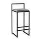 Nordic Style Velvet Upholstered Barstool Sleigh Base Bar Stool Grey 1 Piece Bar Stool(30"H) Clearhalo 'Bar Furniture' 'Bar Stools' 'bar_stools' 'furn' 'furn_bar_stools' 'furniture_bar_stools' 'Kitchen & Dining Furniture' 'kitchen&dining_furn' 'kitchen' 'kitchen_furn' Furniture' 4211839