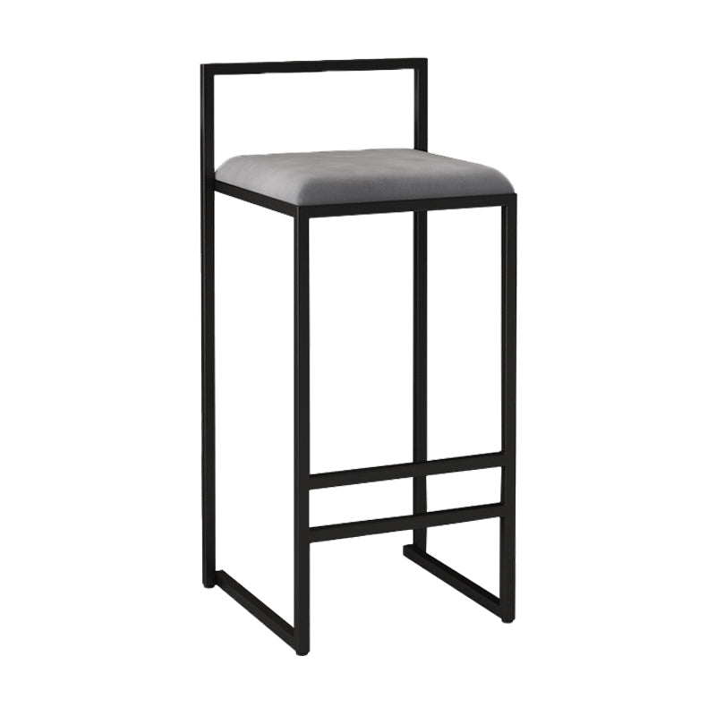 Nordic Style Velvet Upholstered Barstool Sleigh Base Bar Stool Grey 1 Piece Bar Stool(30"H) Clearhalo 'Bar Furniture' 'Bar Stools' 'bar_stools' 'furn' 'furn_bar_stools' 'furniture_bar_stools' 'Kitchen & Dining Furniture' 'kitchen&dining_furn' 'kitchen' 'kitchen_furn' Furniture' 4211839