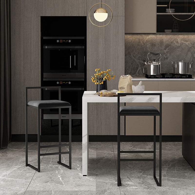 Nordic Style Velvet Upholstered Barstool Sleigh Base Bar Stool Clearhalo 'Bar Furniture' 'Bar Stools' 'bar_stools' 'furn' 'furn_bar_stools' 'furniture_bar_stools' 'Kitchen & Dining Furniture' 'kitchen&dining_furn' 'kitchen' 'kitchen_furn' Furniture' 4211840