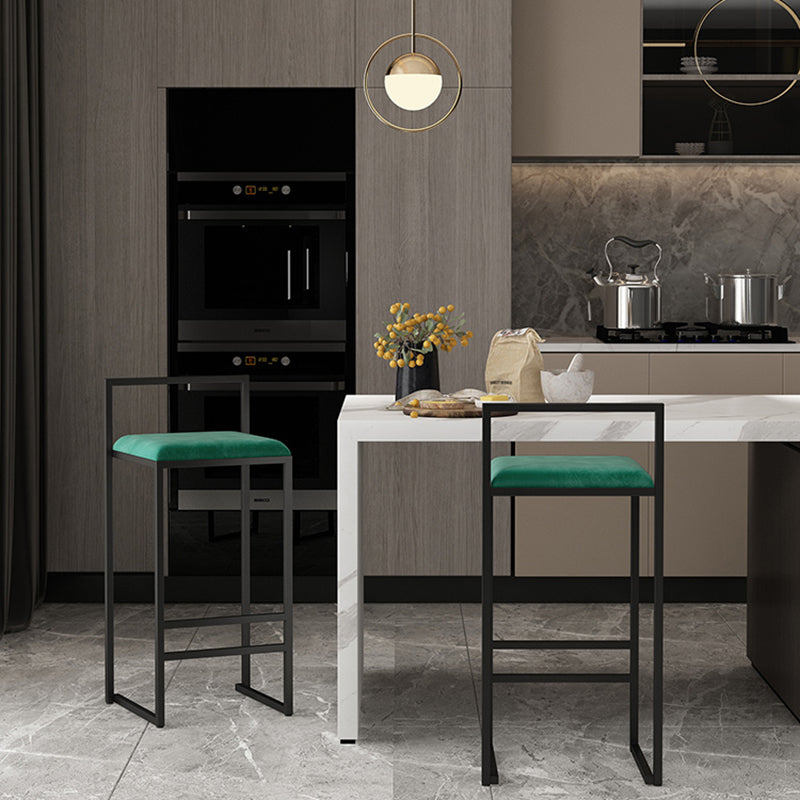 Nordic Style Velvet Upholstered Barstool Sleigh Base Bar Stool Clearhalo 'Bar Furniture' 'Bar Stools' 'bar_stools' 'furn' 'furn_bar_stools' 'furniture_bar_stools' 'Kitchen & Dining Furniture' 'kitchen&dining_furn' 'kitchen' 'kitchen_furn' Furniture' 4211841