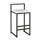 Nordic Style Velvet Upholstered Barstool Sleigh Base Bar Stool White 1 Piece Counter Stool(26"H) Clearhalo 'Bar Furniture' 'Bar Stools' 'bar_stools' 'furn' 'furn_bar_stools' 'furniture_bar_stools' 'Kitchen & Dining Furniture' 'kitchen&dining_furn' 'kitchen' 'kitchen_furn' Furniture' 4211843