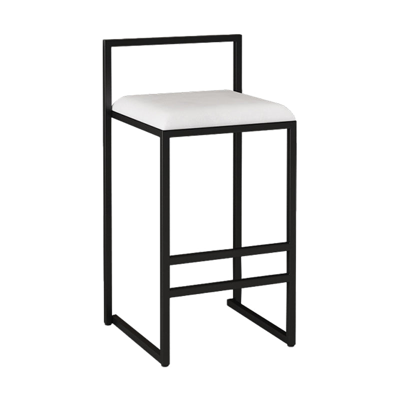 Nordic Style Velvet Upholstered Barstool Sleigh Base Bar Stool White 1 Piece Counter Stool(26"H) Clearhalo 'Bar Furniture' 'Bar Stools' 'bar_stools' 'furn' 'furn_bar_stools' 'furniture_bar_stools' 'Kitchen & Dining Furniture' 'kitchen&dining_furn' 'kitchen' 'kitchen_furn' Furniture' 4211843