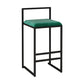Nordic Style Velvet Upholstered Barstool Sleigh Base Bar Stool Green 1 Piece Counter Stool(26"H) Clearhalo 'Bar Furniture' 'Bar Stools' 'bar_stools' 'furn' 'furn_bar_stools' 'furniture_bar_stools' 'Kitchen & Dining Furniture' 'kitchen&dining_furn' 'kitchen' 'kitchen_furn' Furniture' 4211845