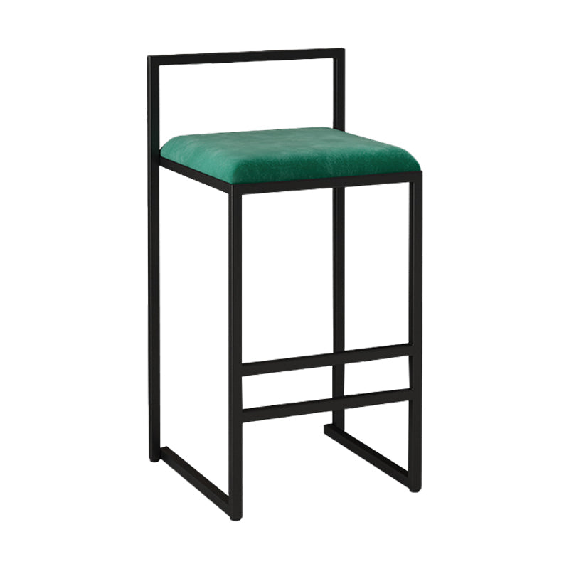 Nordic Style Velvet Upholstered Barstool Sleigh Base Bar Stool Green 1 Piece Counter Stool(26"H) Clearhalo 'Bar Furniture' 'Bar Stools' 'bar_stools' 'furn' 'furn_bar_stools' 'furniture_bar_stools' 'Kitchen & Dining Furniture' 'kitchen&dining_furn' 'kitchen' 'kitchen_furn' Furniture' 4211845