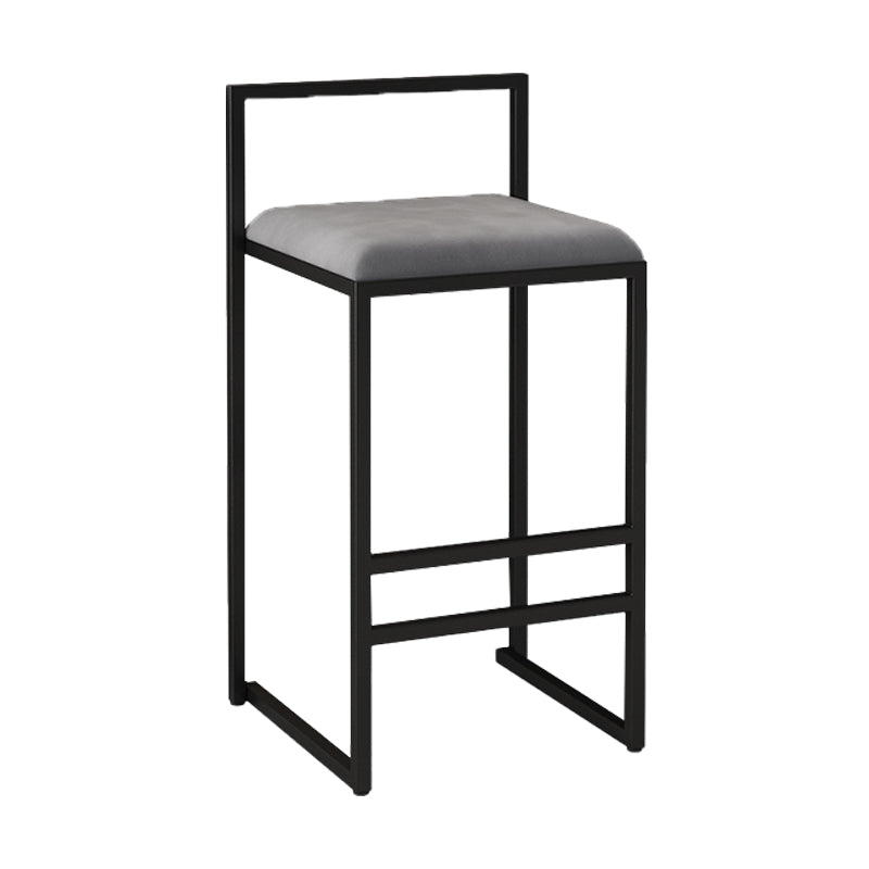 Nordic Style Velvet Upholstered Barstool Sleigh Base Bar Stool Grey 1 Piece Counter Stool(26"H) Clearhalo 'Bar Furniture' 'Bar Stools' 'bar_stools' 'furn' 'furn_bar_stools' 'furniture_bar_stools' 'Kitchen & Dining Furniture' 'kitchen&dining_furn' 'kitchen' 'kitchen_furn' Furniture' 4211847