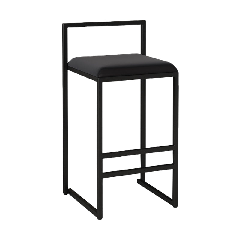 Nordic Style Velvet Upholstered Barstool Sleigh Base Bar Stool Black 1 Piece Counter Stool(26"H) Clearhalo 'Bar Furniture' 'Bar Stools' 'bar_stools' 'furn' 'furn_bar_stools' 'furniture_bar_stools' 'Kitchen & Dining Furniture' 'kitchen&dining_furn' 'kitchen' 'kitchen_furn' Furniture' 4211850
