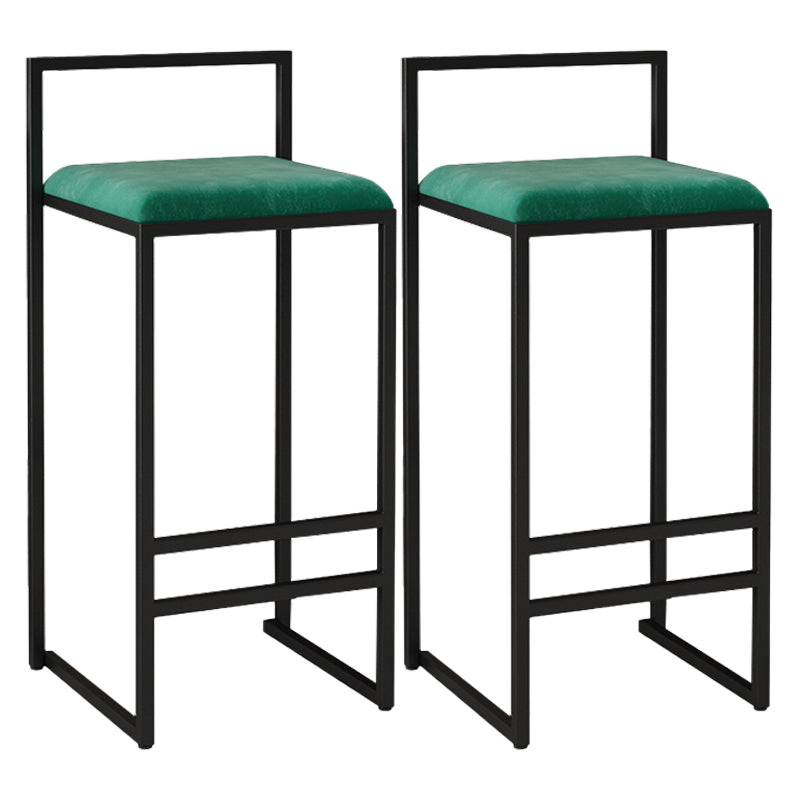 Nordic Style Velvet Upholstered Barstool Sleigh Base Bar Stool Green 2 Piece Set Bar Stool(30"H) Clearhalo 'Bar Furniture' 'Bar Stools' 'bar_stools' 'furn' 'furn_bar_stools' 'furniture_bar_stools' 'Kitchen & Dining Furniture' 'kitchen&dining_furn' 'kitchen' 'kitchen_furn' Furniture' 4211851