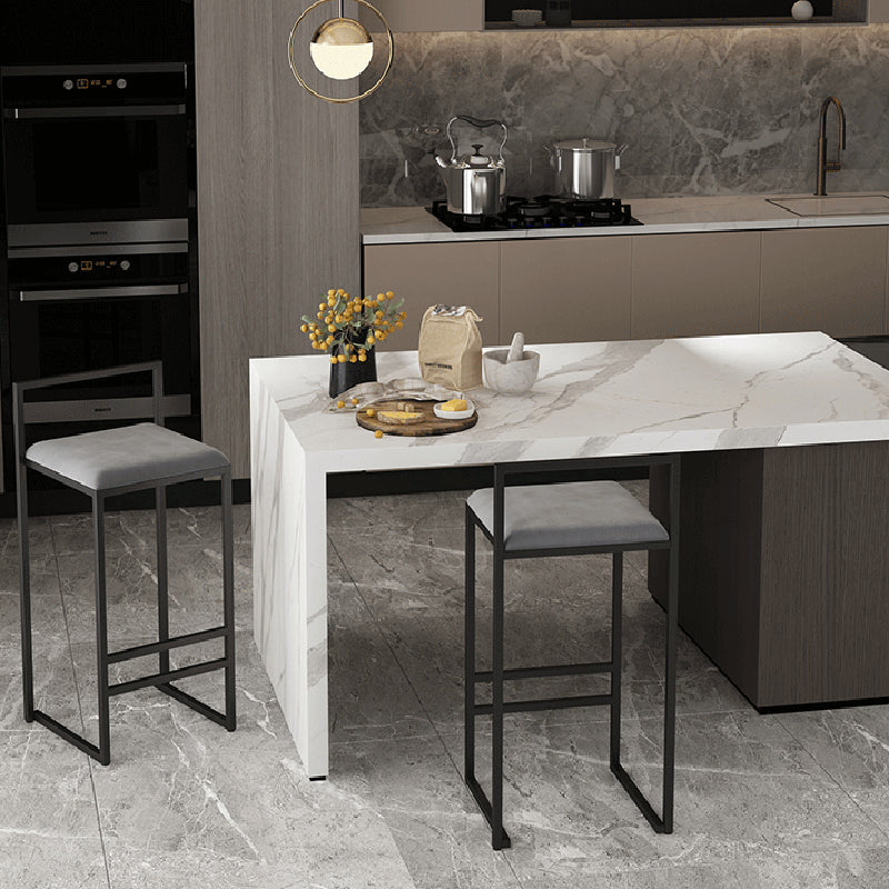 Nordic Style Velvet Upholstered Barstool Sleigh Base Bar Stool Clearhalo 'Bar Furniture' 'Bar Stools' 'bar_stools' 'furn' 'furn_bar_stools' 'furniture_bar_stools' 'Kitchen & Dining Furniture' 'kitchen&dining_furn' 'kitchen' 'kitchen_furn' Furniture' 4211852