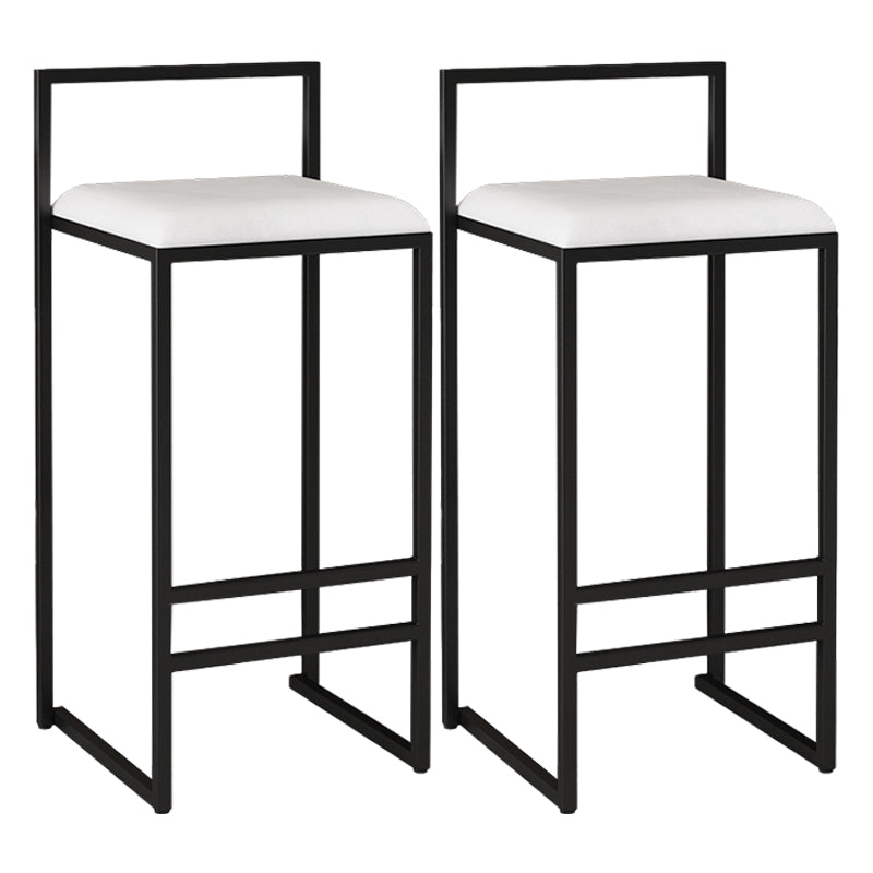 Nordic Style Velvet Upholstered Barstool Sleigh Base Bar Stool White 2 Piece Set Bar Stool(30"H) Clearhalo 'Bar Furniture' 'Bar Stools' 'bar_stools' 'furn' 'furn_bar_stools' 'furniture_bar_stools' 'Kitchen & Dining Furniture' 'kitchen&dining_furn' 'kitchen' 'kitchen_furn' Furniture' 4211854