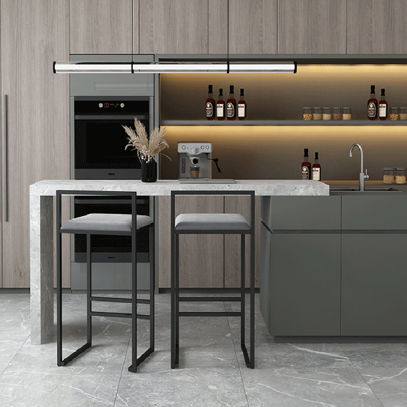 Nordic Style Velvet Upholstered Barstool Sleigh Base Bar Stool Clearhalo 'Bar Furniture' 'Bar Stools' 'bar_stools' 'furn' 'furn_bar_stools' 'furniture_bar_stools' 'Kitchen & Dining Furniture' 'kitchen&dining_furn' 'kitchen' 'kitchen_furn' Furniture' 4211855