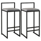 Nordic Style Velvet Upholstered Barstool Sleigh Base Bar Stool Grey 2 Piece Set Bar Stool(30"H) Clearhalo 'Bar Furniture' 'Bar Stools' 'bar_stools' 'furn' 'furn_bar_stools' 'furniture_bar_stools' 'Kitchen & Dining Furniture' 'kitchen&dining_furn' 'kitchen' 'kitchen_furn' Furniture' 4211856