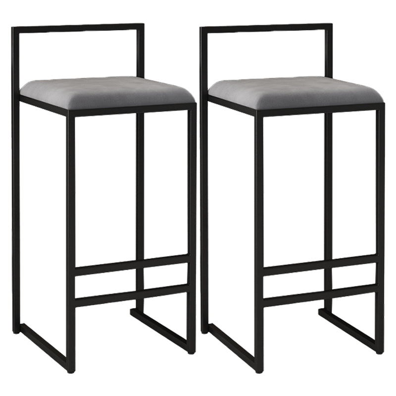 Nordic Style Velvet Upholstered Barstool Sleigh Base Bar Stool Grey 2 Piece Set Bar Stool(30"H) Clearhalo 'Bar Furniture' 'Bar Stools' 'bar_stools' 'furn' 'furn_bar_stools' 'furniture_bar_stools' 'Kitchen & Dining Furniture' 'kitchen&dining_furn' 'kitchen' 'kitchen_furn' Furniture' 4211856