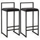 Nordic Style Velvet Upholstered Barstool Sleigh Base Bar Stool Black 2 Piece Set Bar Stool(30"H) Clearhalo 'Bar Furniture' 'Bar Stools' 'bar_stools' 'furn' 'furn_bar_stools' 'furniture_bar_stools' 'Kitchen & Dining Furniture' 'kitchen&dining_furn' 'kitchen' 'kitchen_furn' Furniture' 4211858
