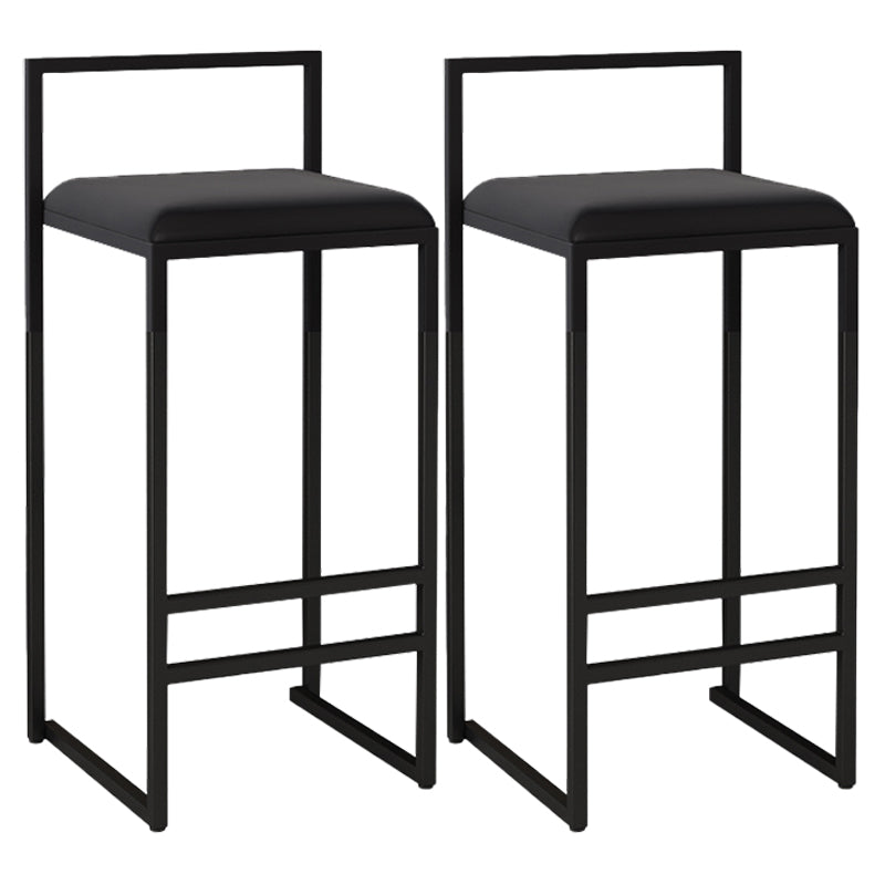 Nordic Style Velvet Upholstered Barstool Sleigh Base Bar Stool Black 2 Piece Set Bar Stool(30"H) Clearhalo 'Bar Furniture' 'Bar Stools' 'bar_stools' 'furn' 'furn_bar_stools' 'furniture_bar_stools' 'Kitchen & Dining Furniture' 'kitchen&dining_furn' 'kitchen' 'kitchen_furn' Furniture' 4211858