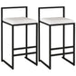 Nordic Style Velvet Upholstered Barstool Sleigh Base Bar Stool White 2 Piece Set Counter Stool(26"H) Clearhalo 'Bar Furniture' 'Bar Stools' 'bar_stools' 'furn' 'furn_bar_stools' 'furniture_bar_stools' 'Kitchen & Dining Furniture' 'kitchen&dining_furn' 'kitchen' 'kitchen_furn' Furniture' 4211859