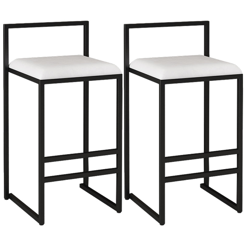 Nordic Style Velvet Upholstered Barstool Sleigh Base Bar Stool White 2 Piece Set Counter Stool(26"H) Clearhalo 'Bar Furniture' 'Bar Stools' 'bar_stools' 'furn' 'furn_bar_stools' 'furniture_bar_stools' 'Kitchen & Dining Furniture' 'kitchen&dining_furn' 'kitchen' 'kitchen_furn' Furniture' 4211859