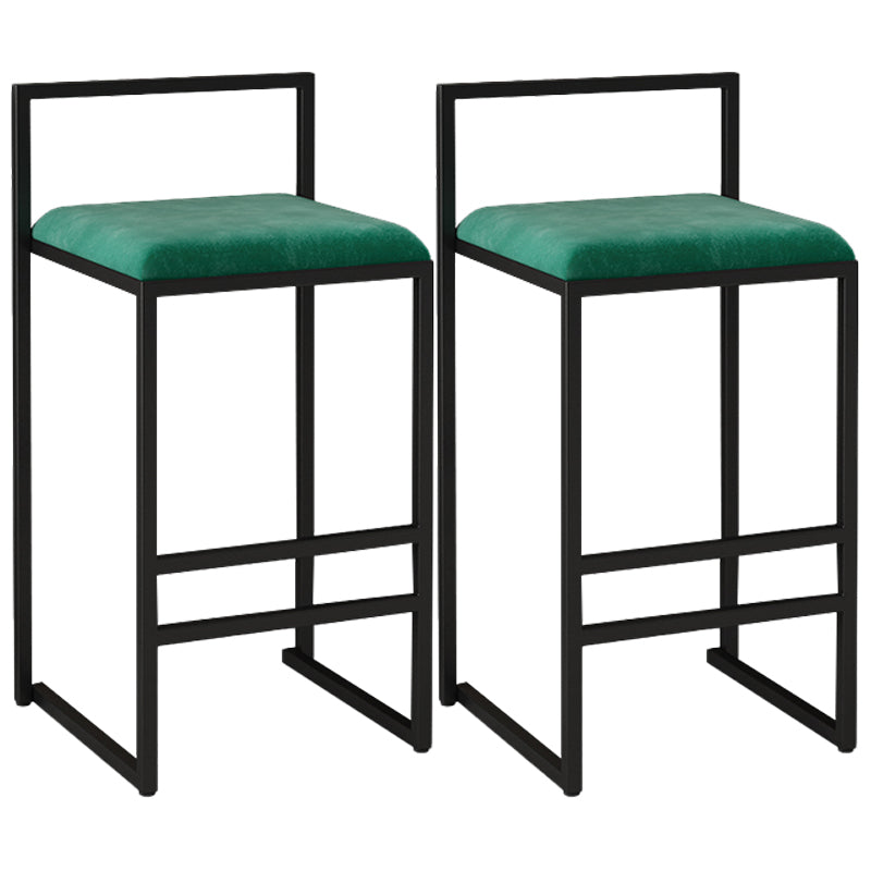 Nordic Style Velvet Upholstered Barstool Sleigh Base Bar Stool Green 2 Piece Set Counter Stool(26"H) Clearhalo 'Bar Furniture' 'Bar Stools' 'bar_stools' 'furn' 'furn_bar_stools' 'furniture_bar_stools' 'Kitchen & Dining Furniture' 'kitchen&dining_furn' 'kitchen' 'kitchen_furn' Furniture' 4211860