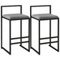 Nordic Style Velvet Upholstered Barstool Sleigh Base Bar Stool Grey 2 Piece Set Counter Stool(26"H) Clearhalo 'Bar Furniture' 'Bar Stools' 'bar_stools' 'furn' 'furn_bar_stools' 'furniture_bar_stools' 'Kitchen & Dining Furniture' 'kitchen&dining_furn' 'kitchen' 'kitchen_furn' Furniture' 4211861
