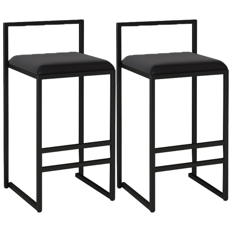 Nordic Style Velvet Upholstered Barstool Sleigh Base Bar Stool Black 2 Piece Set Counter Stool(26"H) Clearhalo 'Bar Furniture' 'Bar Stools' 'bar_stools' 'furn' 'furn_bar_stools' 'furniture_bar_stools' 'Kitchen & Dining Furniture' 'kitchen&dining_furn' 'kitchen' 'kitchen_furn' Furniture' 4211862