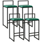 Nordic Style Velvet Upholstered Barstool Sleigh Base Bar Stool Green 4 Piece Set Bar Stool(30"H) Clearhalo 'Bar Furniture' 'Bar Stools' 'bar_stools' 'furn' 'furn_bar_stools' 'furniture_bar_stools' 'Kitchen & Dining Furniture' 'kitchen&dining_furn' 'kitchen' 'kitchen_furn' Furniture' 4211863