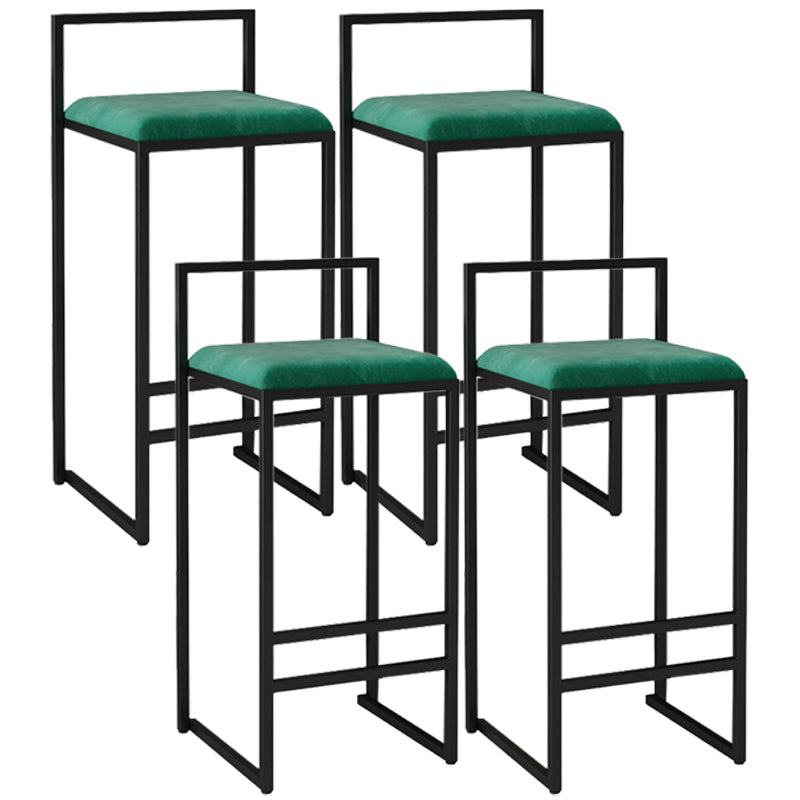 Nordic Style Velvet Upholstered Barstool Sleigh Base Bar Stool Green 4 Piece Set Bar Stool(30"H) Clearhalo 'Bar Furniture' 'Bar Stools' 'bar_stools' 'furn' 'furn_bar_stools' 'furniture_bar_stools' 'Kitchen & Dining Furniture' 'kitchen&dining_furn' 'kitchen' 'kitchen_furn' Furniture' 4211863
