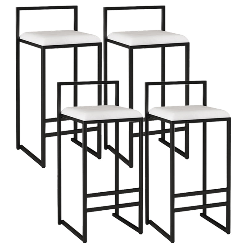 Nordic Style Velvet Upholstered Barstool Sleigh Base Bar Stool White 4 Piece Set Bar Stool(30"H) Clearhalo 'Bar Furniture' 'Bar Stools' 'bar_stools' 'furn' 'furn_bar_stools' 'furniture_bar_stools' 'Kitchen & Dining Furniture' 'kitchen&dining_furn' 'kitchen' 'kitchen_furn' Furniture' 4211864