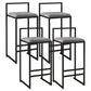 Nordic Style Velvet Upholstered Barstool Sleigh Base Bar Stool Grey 4 Piece Set Bar Stool(30"H) Clearhalo 'Bar Furniture' 'Bar Stools' 'bar_stools' 'furn' 'furn_bar_stools' 'furniture_bar_stools' 'Kitchen & Dining Furniture' 'kitchen&dining_furn' 'kitchen' 'kitchen_furn' Furniture' 4211865