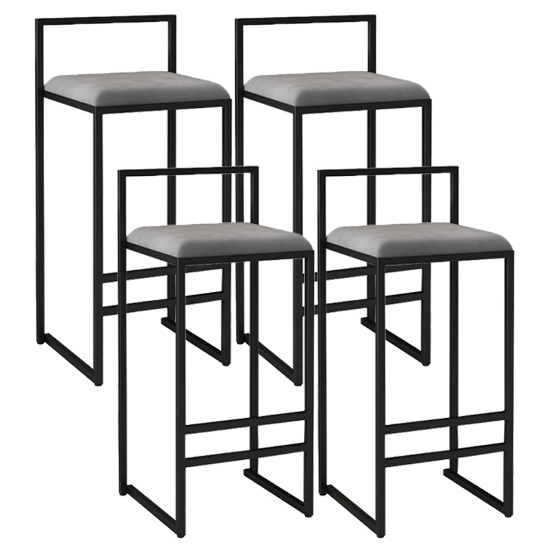 Nordic Style Velvet Upholstered Barstool Sleigh Base Bar Stool Grey 4 Piece Set Bar Stool(30"H) Clearhalo 'Bar Furniture' 'Bar Stools' 'bar_stools' 'furn' 'furn_bar_stools' 'furniture_bar_stools' 'Kitchen & Dining Furniture' 'kitchen&dining_furn' 'kitchen' 'kitchen_furn' Furniture' 4211865