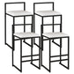 Nordic Style Velvet Upholstered Barstool Sleigh Base Bar Stool White 4 Piece Set Counter Stool(26"H) Clearhalo 'Bar Furniture' 'Bar Stools' 'bar_stools' 'furn' 'furn_bar_stools' 'furniture_bar_stools' 'Kitchen & Dining Furniture' 'kitchen&dining_furn' 'kitchen' 'kitchen_furn' Furniture' 4211867