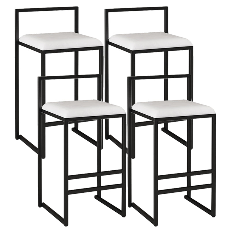 Nordic Style Velvet Upholstered Barstool Sleigh Base Bar Stool White 4 Piece Set Counter Stool(26"H) Clearhalo 'Bar Furniture' 'Bar Stools' 'bar_stools' 'furn' 'furn_bar_stools' 'furniture_bar_stools' 'Kitchen & Dining Furniture' 'kitchen&dining_furn' 'kitchen' 'kitchen_furn' Furniture' 4211867