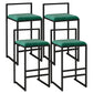 Nordic Style Velvet Upholstered Barstool Sleigh Base Bar Stool Green 4 Piece Set Counter Stool(26"H) Clearhalo 'Bar Furniture' 'Bar Stools' 'bar_stools' 'furn' 'furn_bar_stools' 'furniture_bar_stools' 'Kitchen & Dining Furniture' 'kitchen&dining_furn' 'kitchen' 'kitchen_furn' Furniture' 4211868