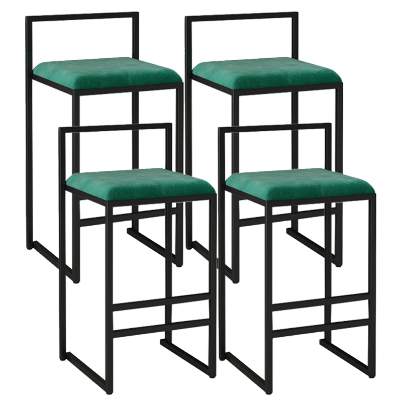 Nordic Style Velvet Upholstered Barstool Sleigh Base Bar Stool Green 4 Piece Set Counter Stool(26"H) Clearhalo 'Bar Furniture' 'Bar Stools' 'bar_stools' 'furn' 'furn_bar_stools' 'furniture_bar_stools' 'Kitchen & Dining Furniture' 'kitchen&dining_furn' 'kitchen' 'kitchen_furn' Furniture' 4211868