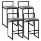 Nordic Style Velvet Upholstered Barstool Sleigh Base Bar Stool Grey 4 Piece Set Counter Stool(26"H) Clearhalo 'Bar Furniture' 'Bar Stools' 'bar_stools' 'furn' 'furn_bar_stools' 'furniture_bar_stools' 'Kitchen & Dining Furniture' 'kitchen&dining_furn' 'kitchen' 'kitchen_furn' Furniture' 4211869