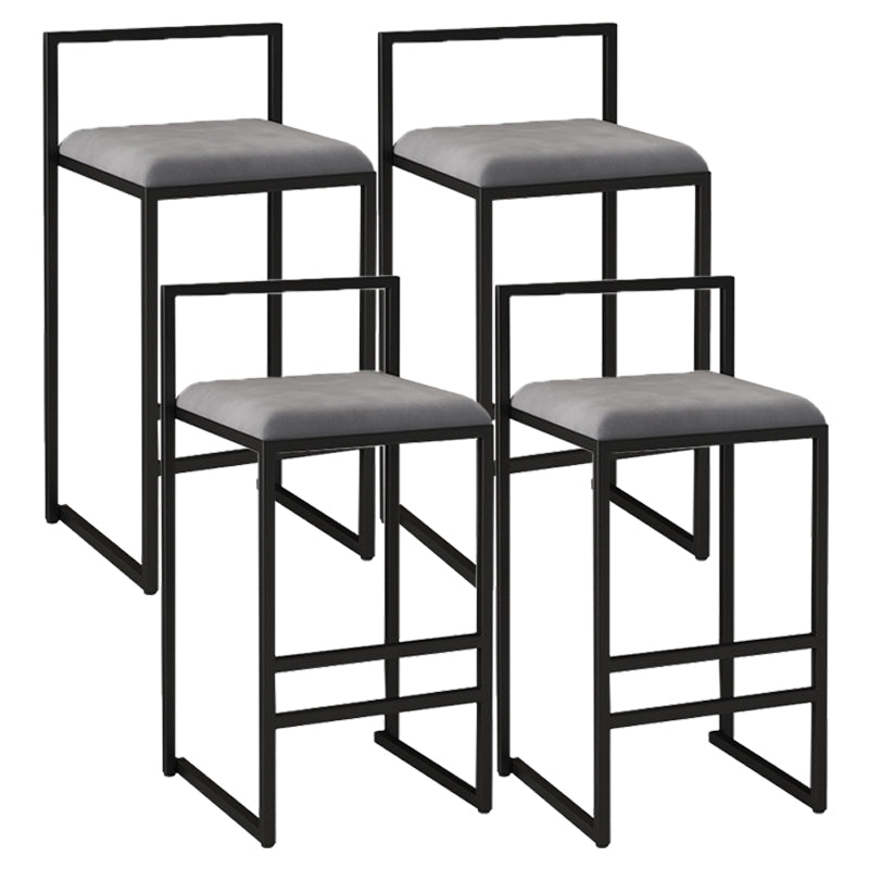 Nordic Style Velvet Upholstered Barstool Sleigh Base Bar Stool Grey 4 Piece Set Counter Stool(26"H) Clearhalo 'Bar Furniture' 'Bar Stools' 'bar_stools' 'furn' 'furn_bar_stools' 'furniture_bar_stools' 'Kitchen & Dining Furniture' 'kitchen&dining_furn' 'kitchen' 'kitchen_furn' Furniture' 4211869